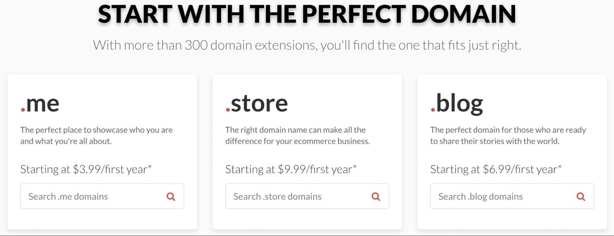 Prezzi dei nomi di dominio di Domain.com