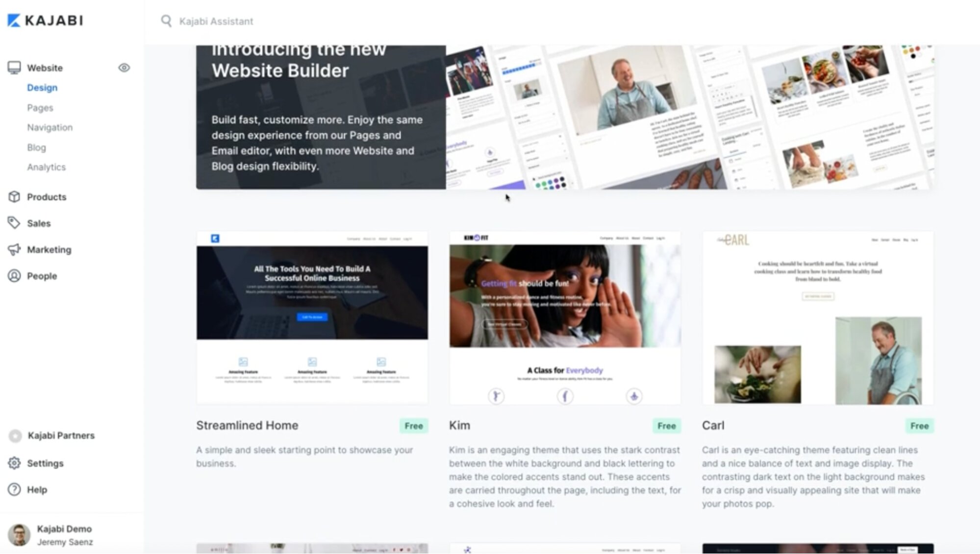 Plantillas de sitios web de Kajabi