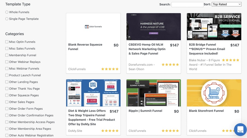 Templates do ClickFunnels