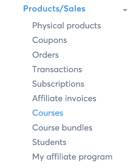 Das systeme.io Hauptmenü