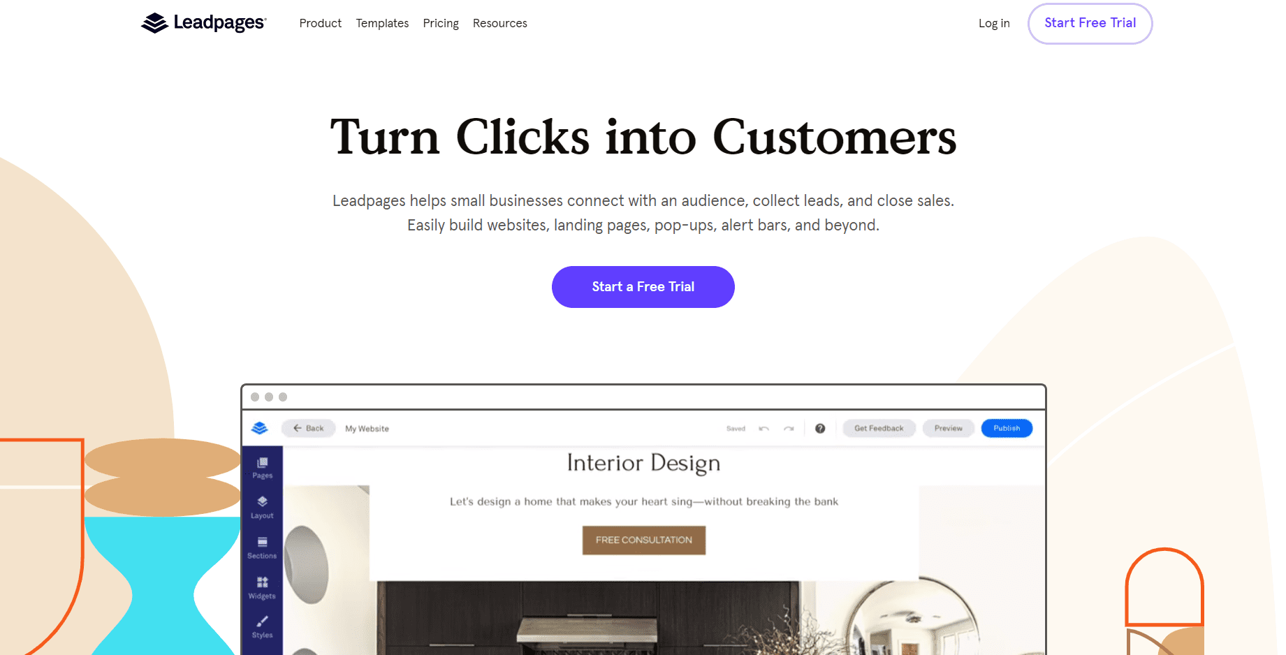 Homepage von Leadpages