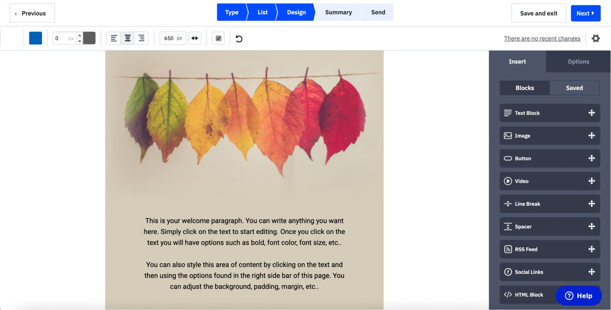 Diseñador de correo electrónico de ActiveCampaign