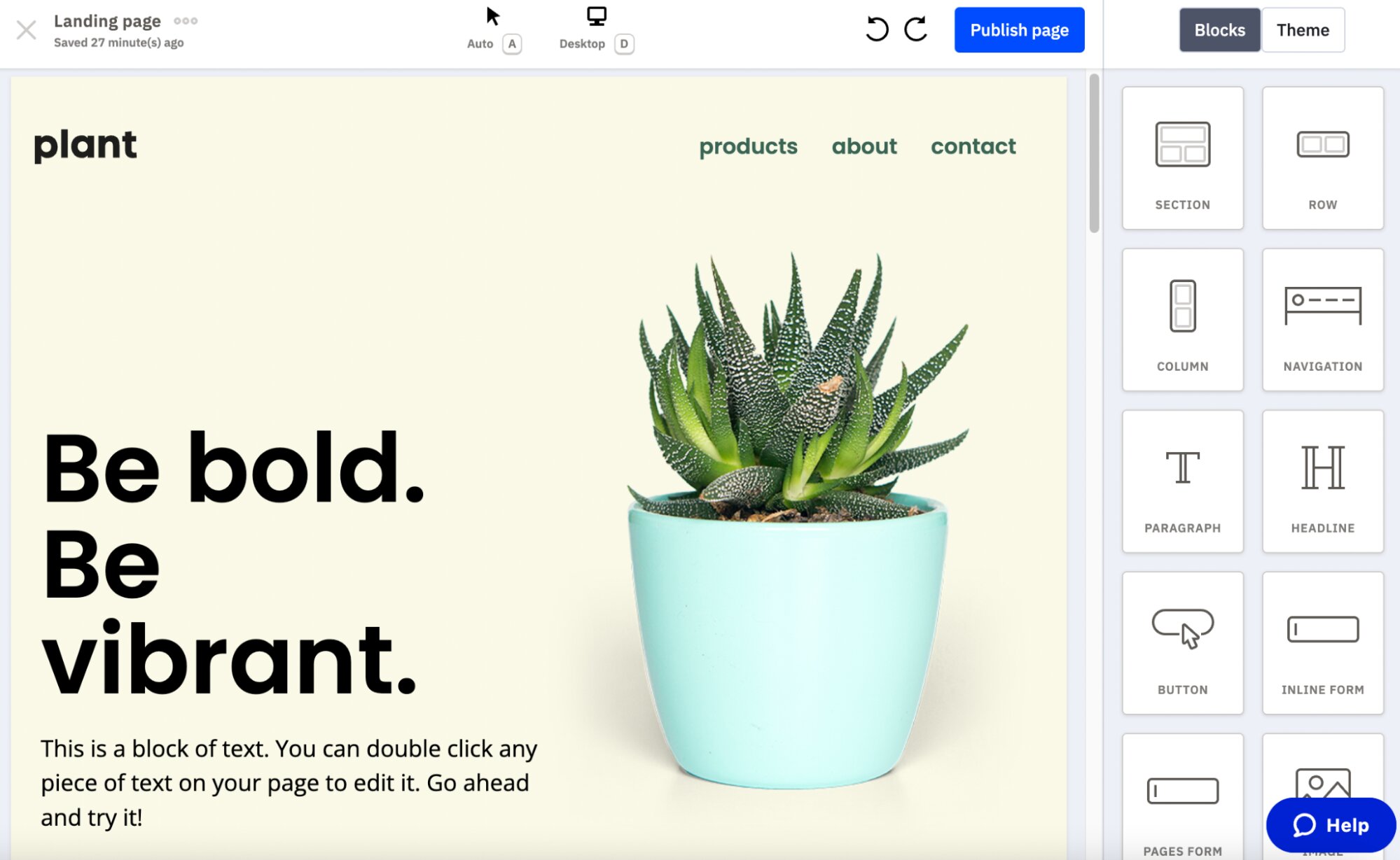 Creador de páginas de  captura de ActiveCampaign