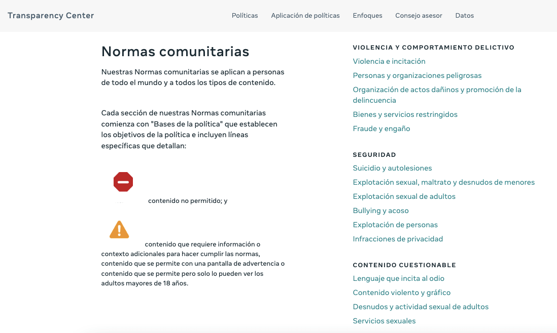 Facebook Community Standards