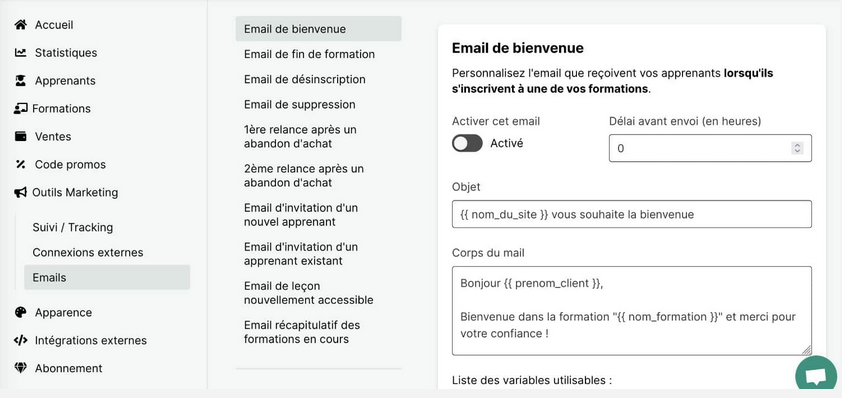 envoyer des emails avec teachizy