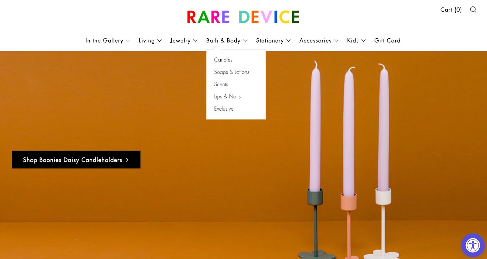 Ejemplo de una vitrina de Shopify