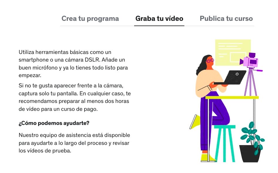 Soporte para video en Udemy