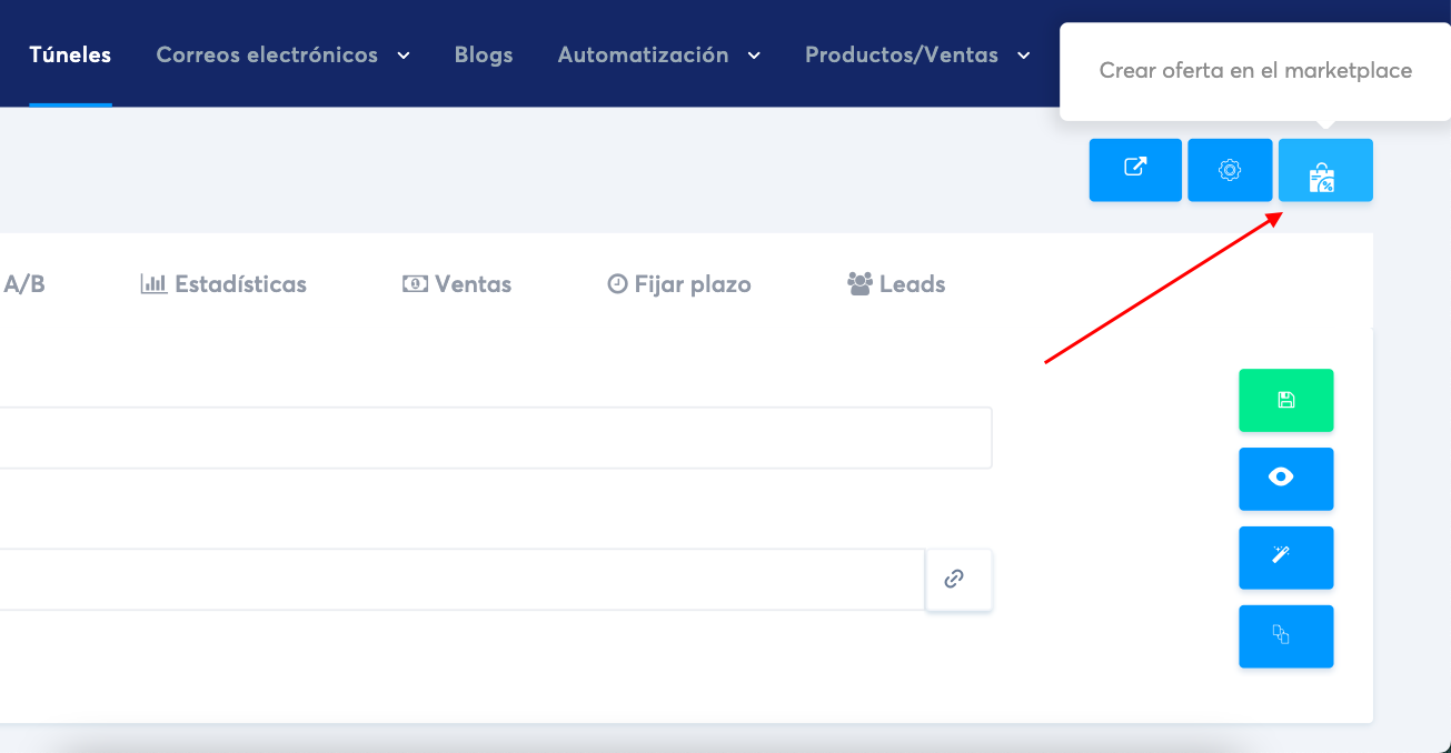 página de un túnel de ventas en systeme.io