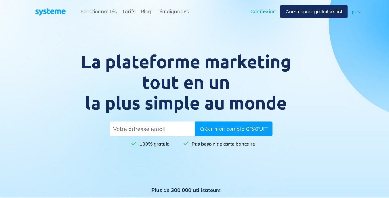 Landing page de systemeio