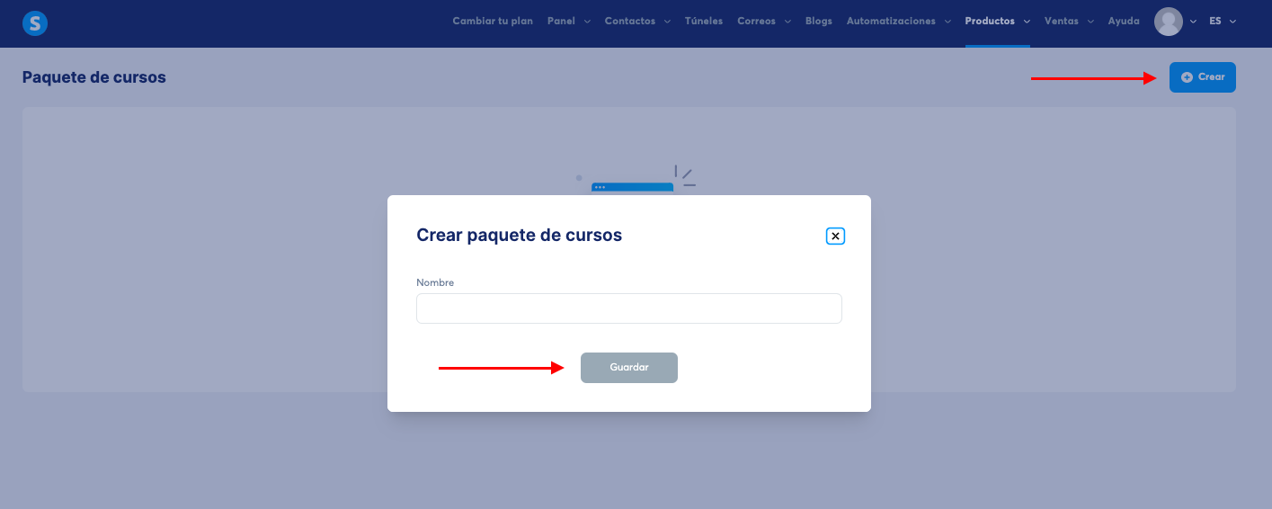 Selecciona tu paquete, haz clic en "Añadir un curso" y selecciona un curso para tu paquete