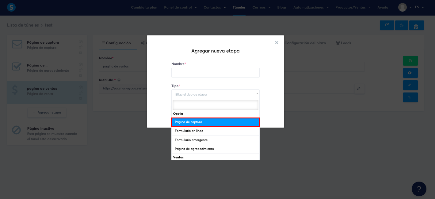 Creación de una página de aterrizaje en SIO