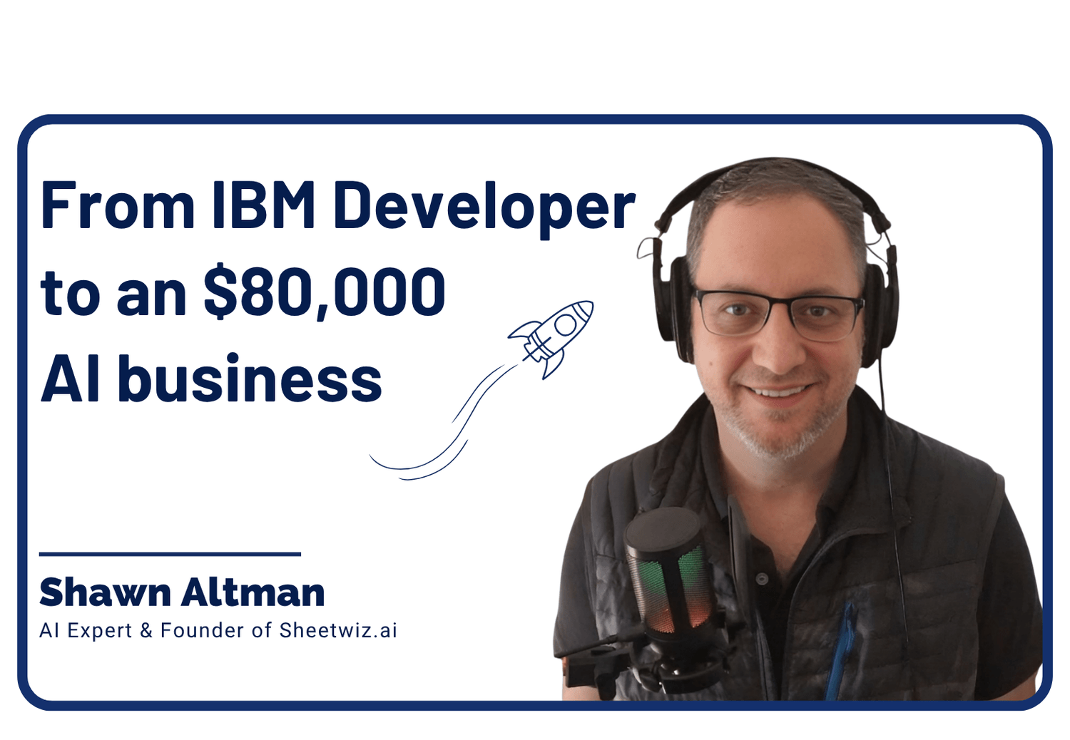 Shawn Altman success story cover for systeme.io, showing his transition from an IBM developer to building a successful $80,000 AI business