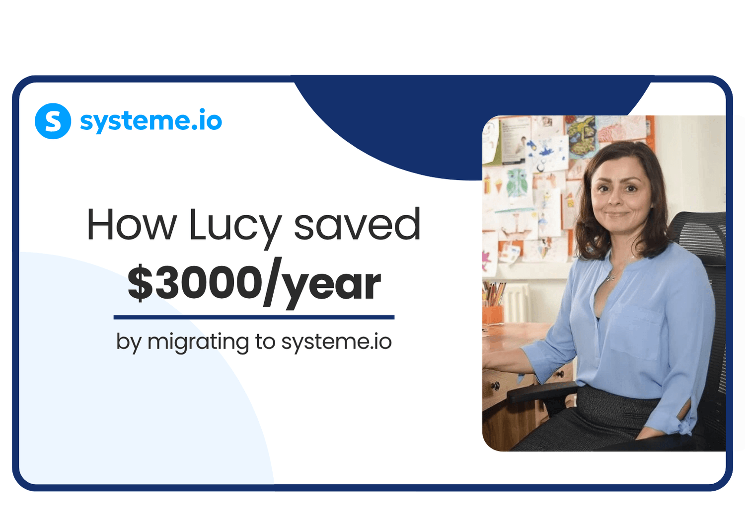 Dr. Lucy Russell, clinical psychologist and founder of They Are The Future, who saved $3,000 annually by migrating her professional platform from Kajabi to systeme.io