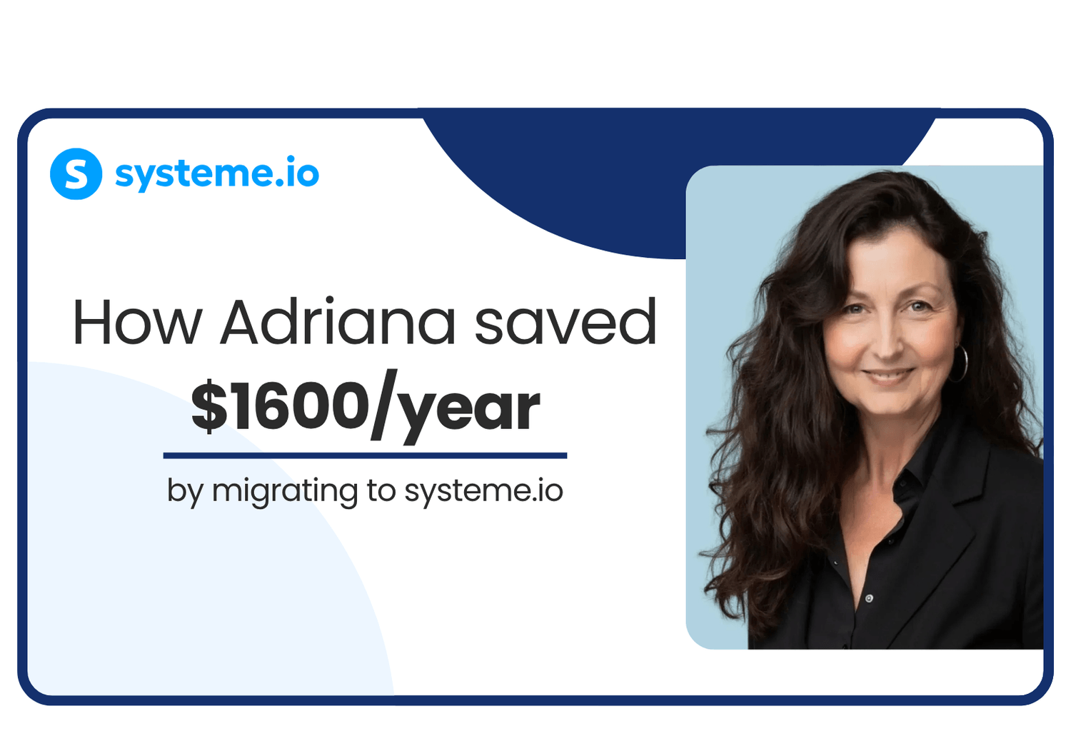 Adriana Smith, founder of Adriana Smith Hypnotherapy, who saved over $1,600 a year by migrating her professional website and emails from GoHighLevel to systeme.io