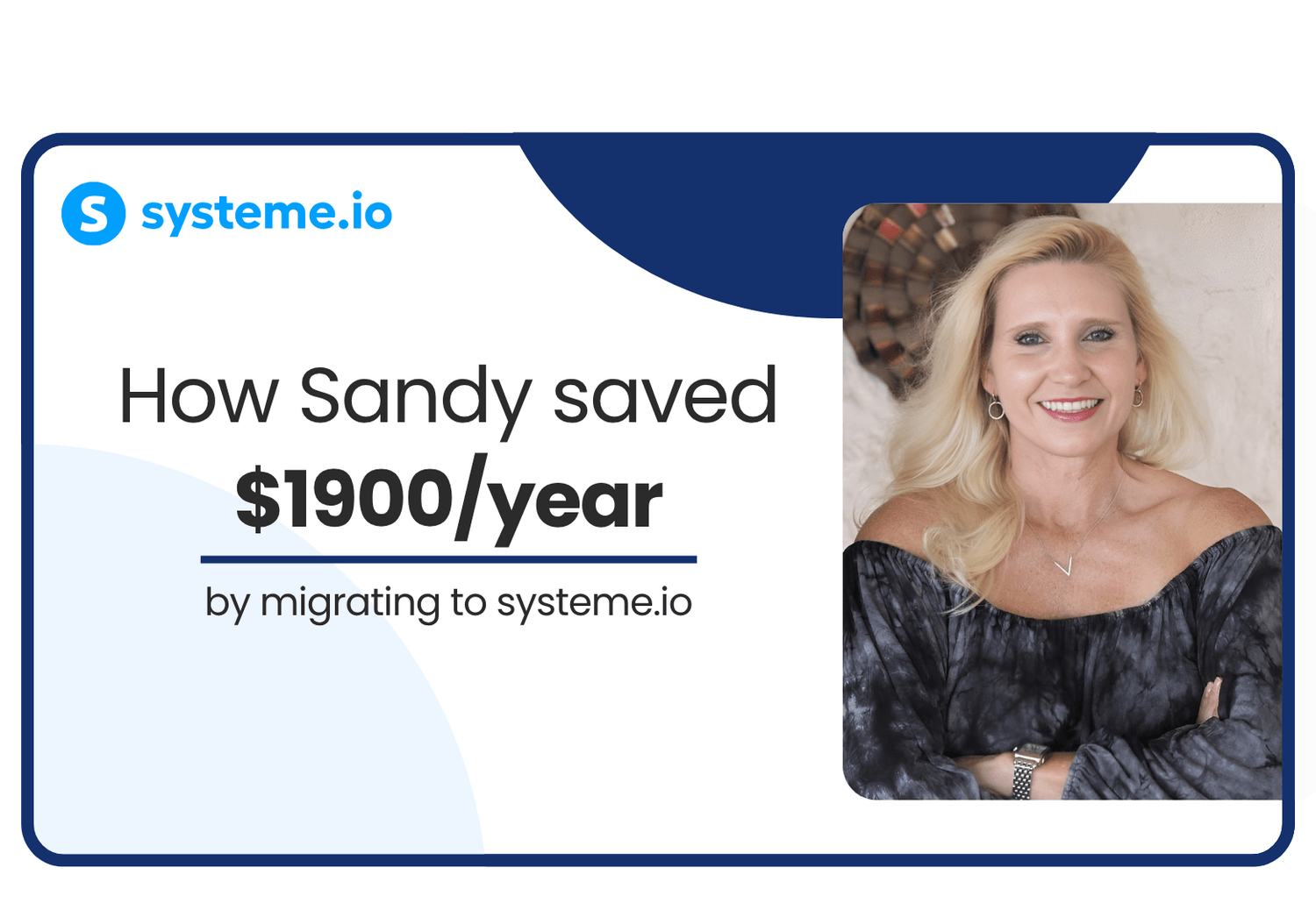 Sandy Falgout, digital entrepreneur, who saved over $1,900 a year by migrating her digital product store and emails from StanStore and AWeber to systeme.io