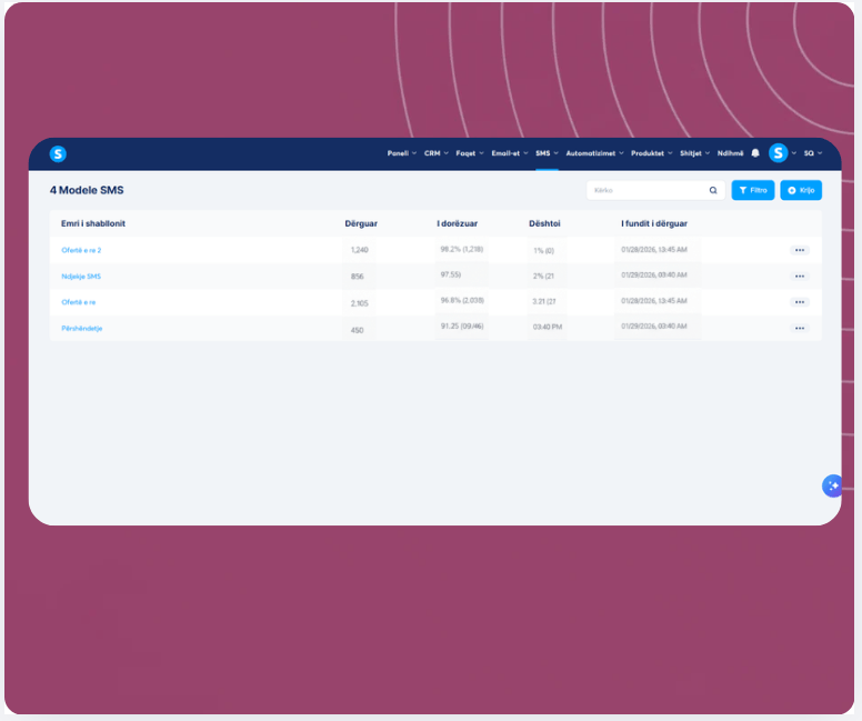 systeme.io SMS marketing automation step showing a text message trigger in a workflow