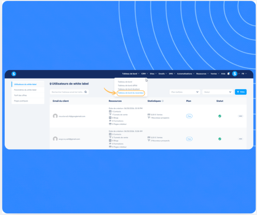 systeme.io white label to launch your own software business and keep 100% of your revenue