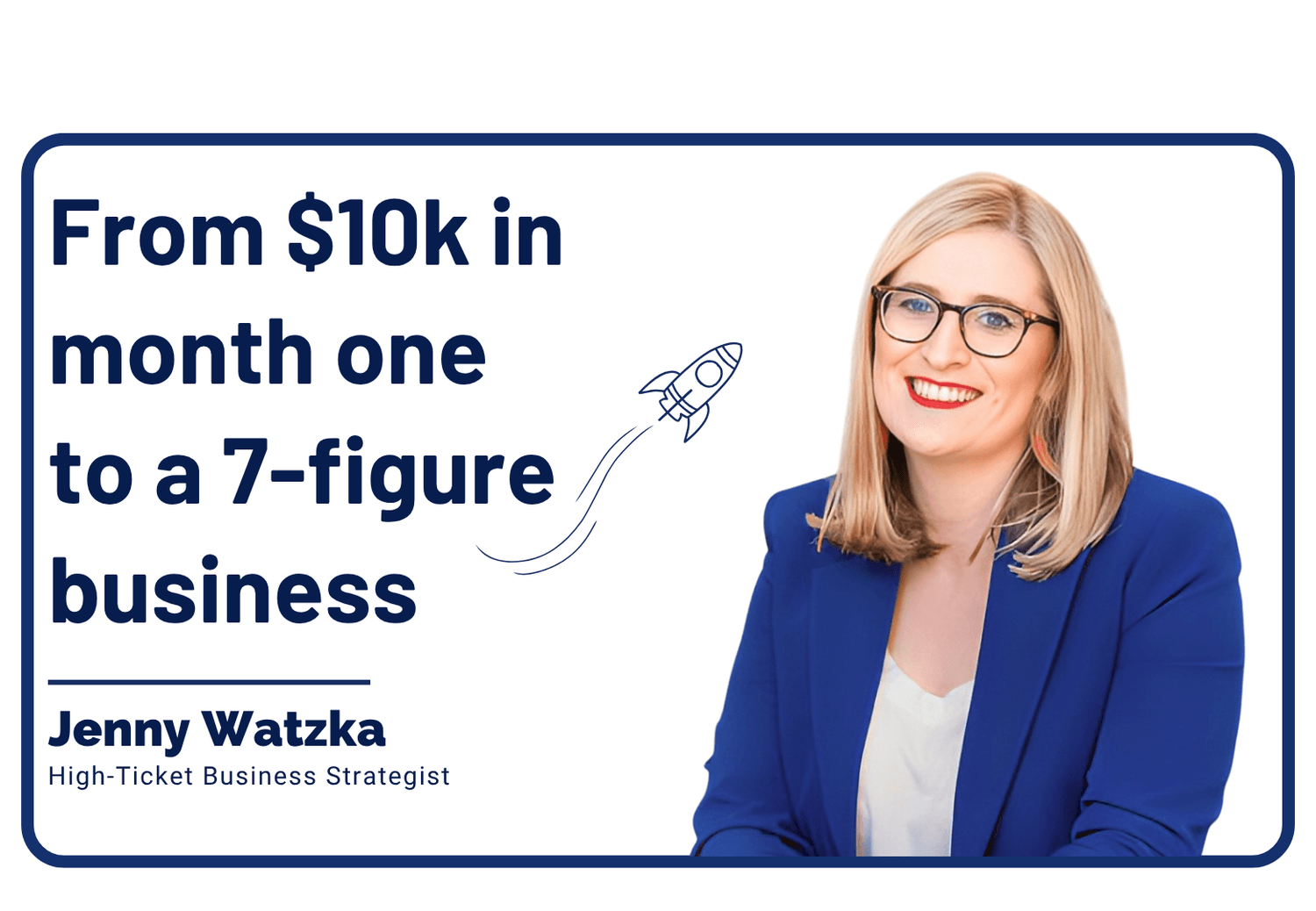 Jenny Watzka success story for systeme.io, showing her transition from month one $10k to a 7-figure business