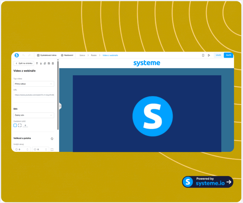 systeme.io automated webinar setup showing evergreen webinar schedule and replay settings