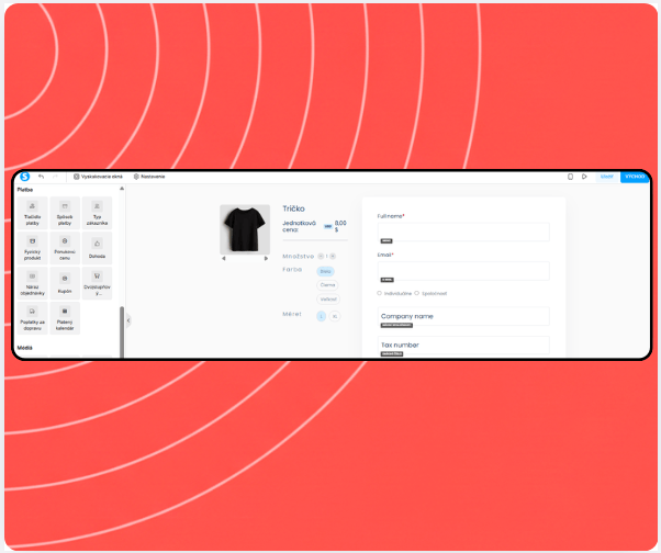 systeme.io physical product listing showing product variants, inventory, and shipping settings