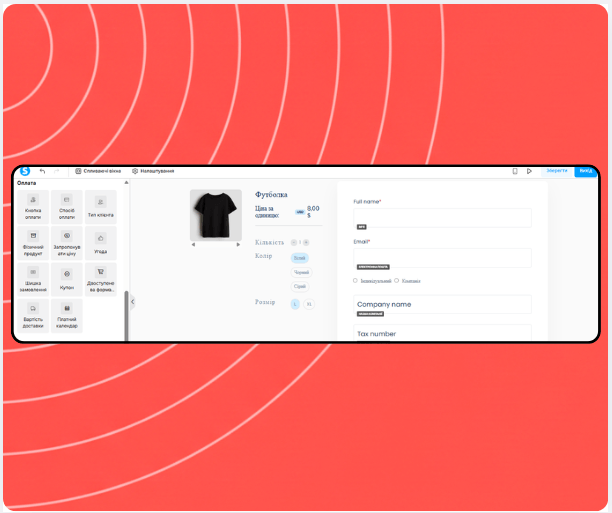 systeme.io physical product listing showing product variants, inventory, and shipping settings