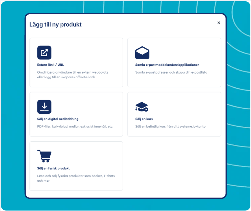 systeme.io creator store displayed on mobile phone screen