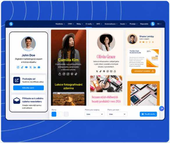 systeme.io creator store theme selection with multiple design options