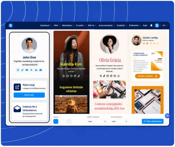systeme.io creator store theme selection with multiple design options