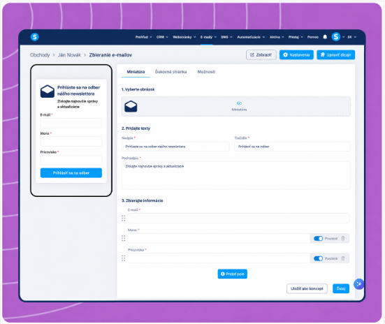 systeme.io email opt-in form builder for collecting newsletter subscribers