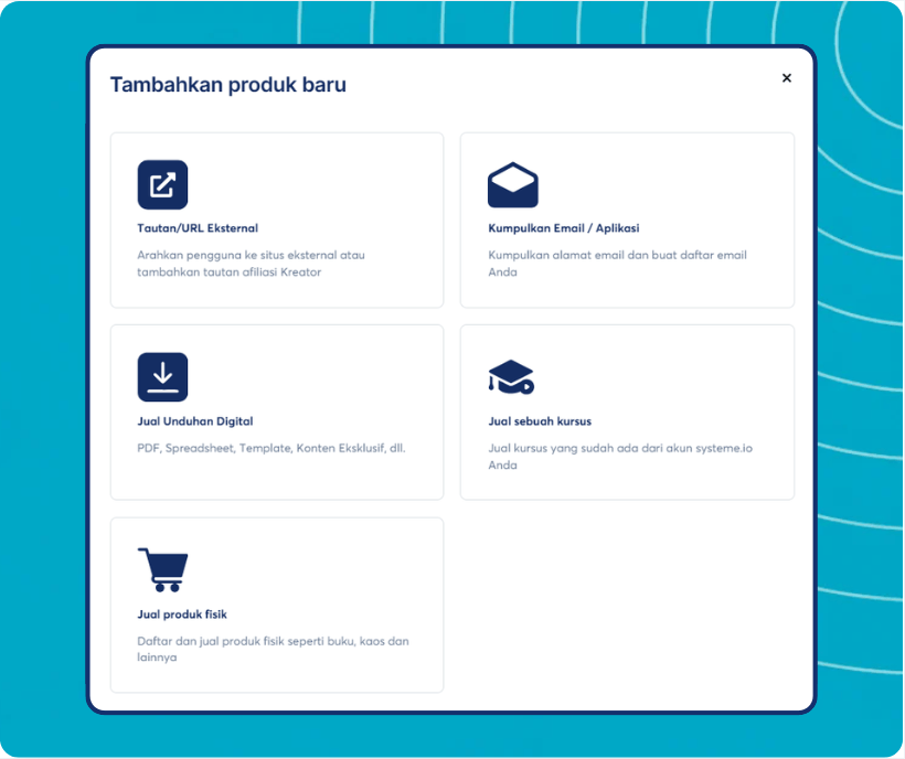 systeme.io creator store displayed on mobile phone screen