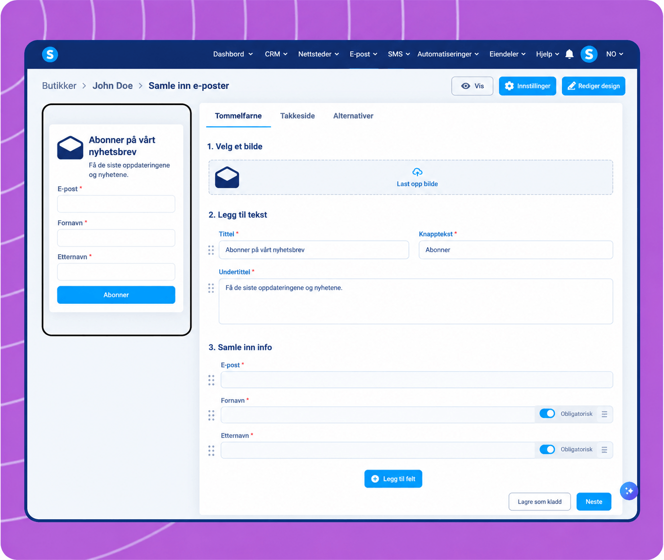 systeme.io email opt-in form builder for collecting newsletter subscribers