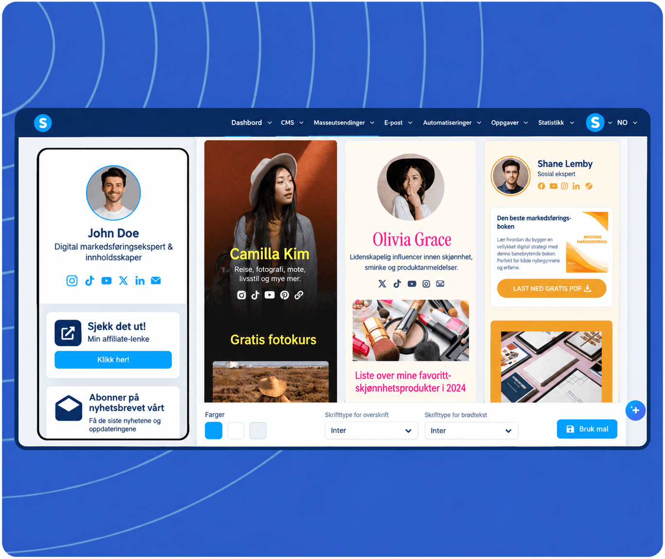 systeme.io creator store theme selection with multiple design options