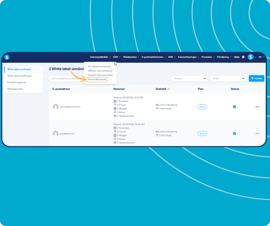 systeme.io white label to launch your own software business and keep 100% of your revenue