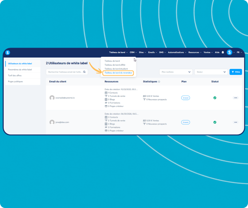 systeme.io white label to launch your own software business and keep 100% of your revenue