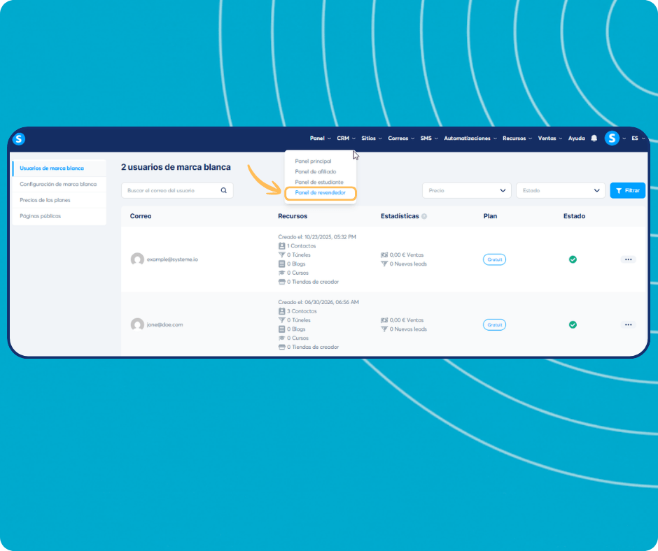 systeme.io white label to launch your own software business and keep 100% of your revenue