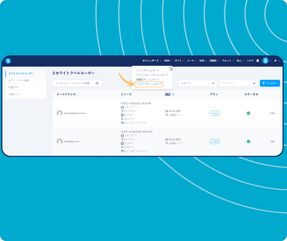 systeme.io white label to launch your own software business and keep 100% of your revenue