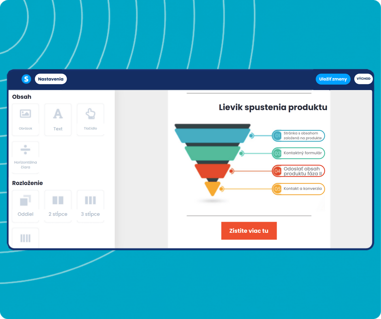systeme.io visual email editor showing drag-and-drop content blocks, layout customization, and email design interface