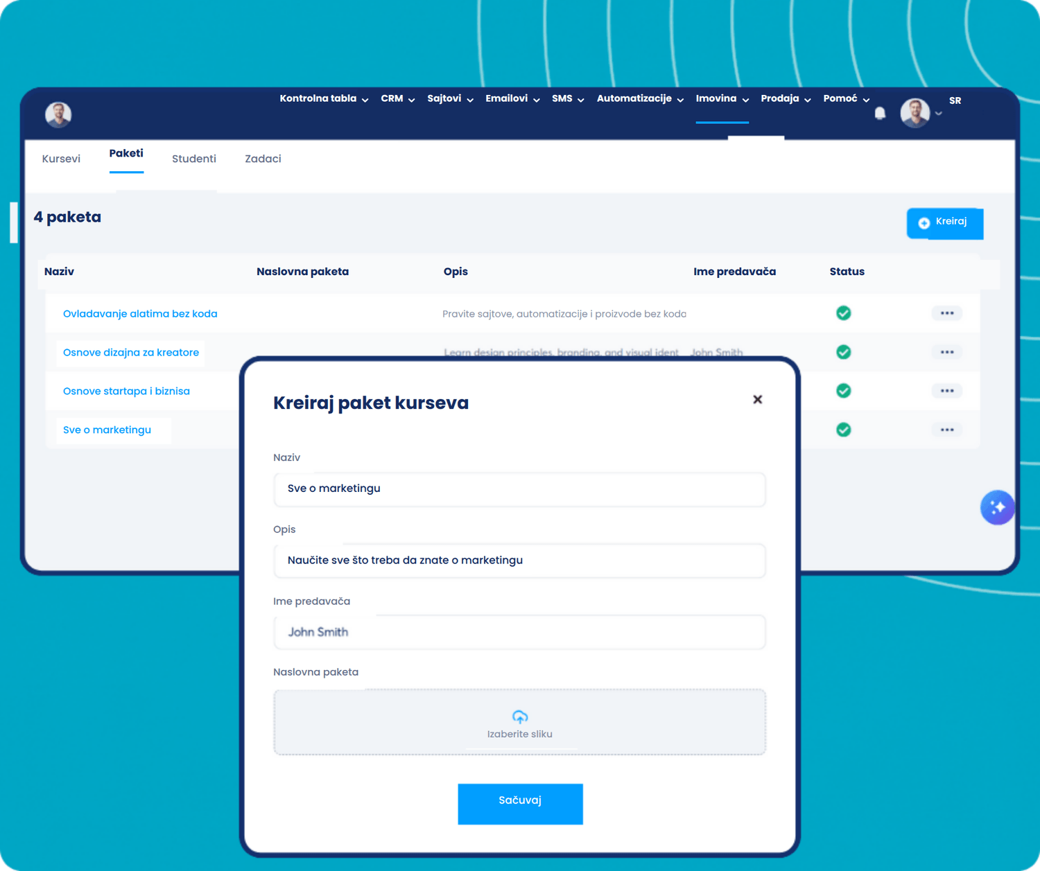 systeme.io course bundles dashboard showing bundle creation, course grouping, and instructor management for selling packaged online courses