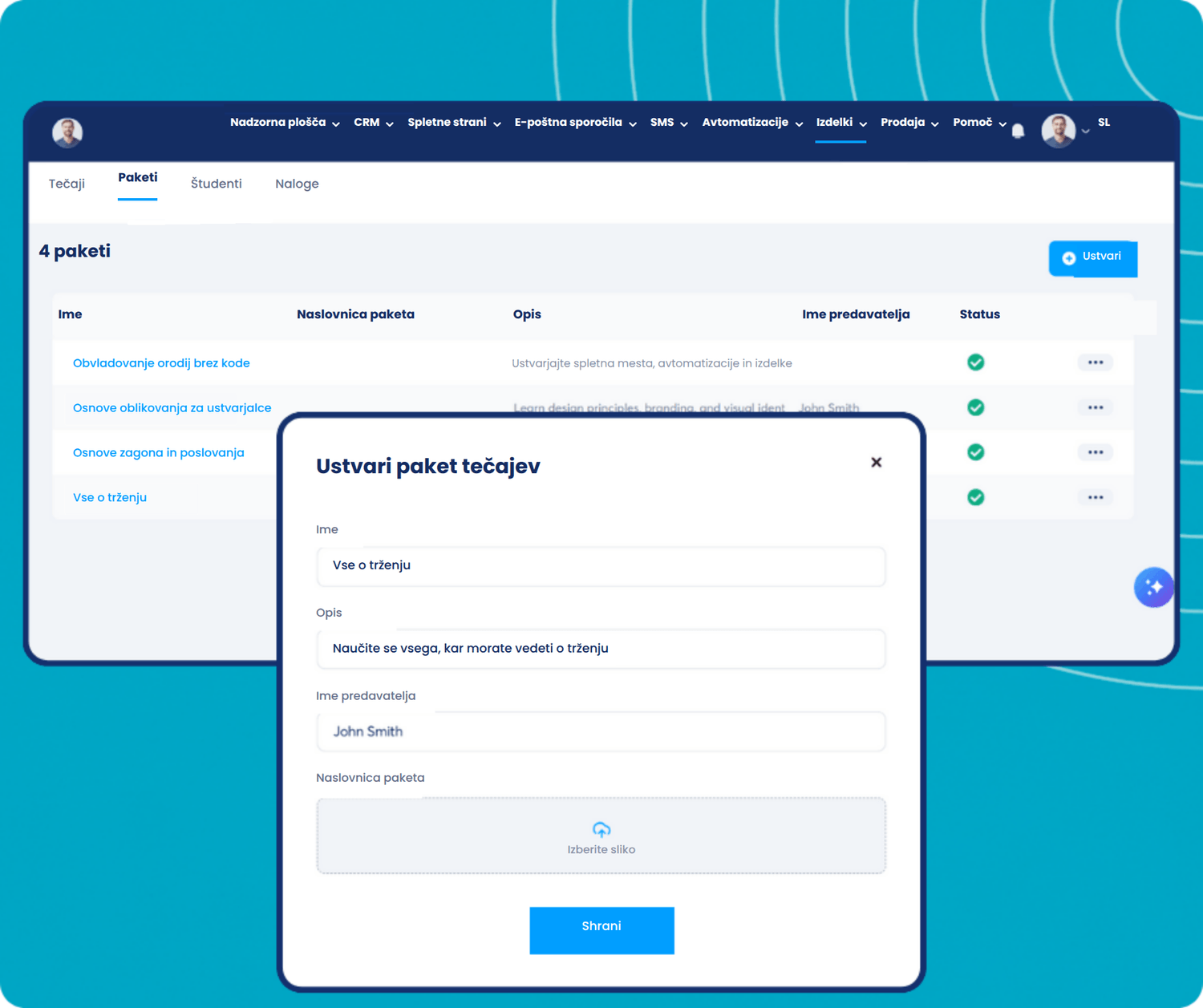 systeme.io course bundles dashboard showing bundle creation, course grouping, and instructor management for selling packaged online courses