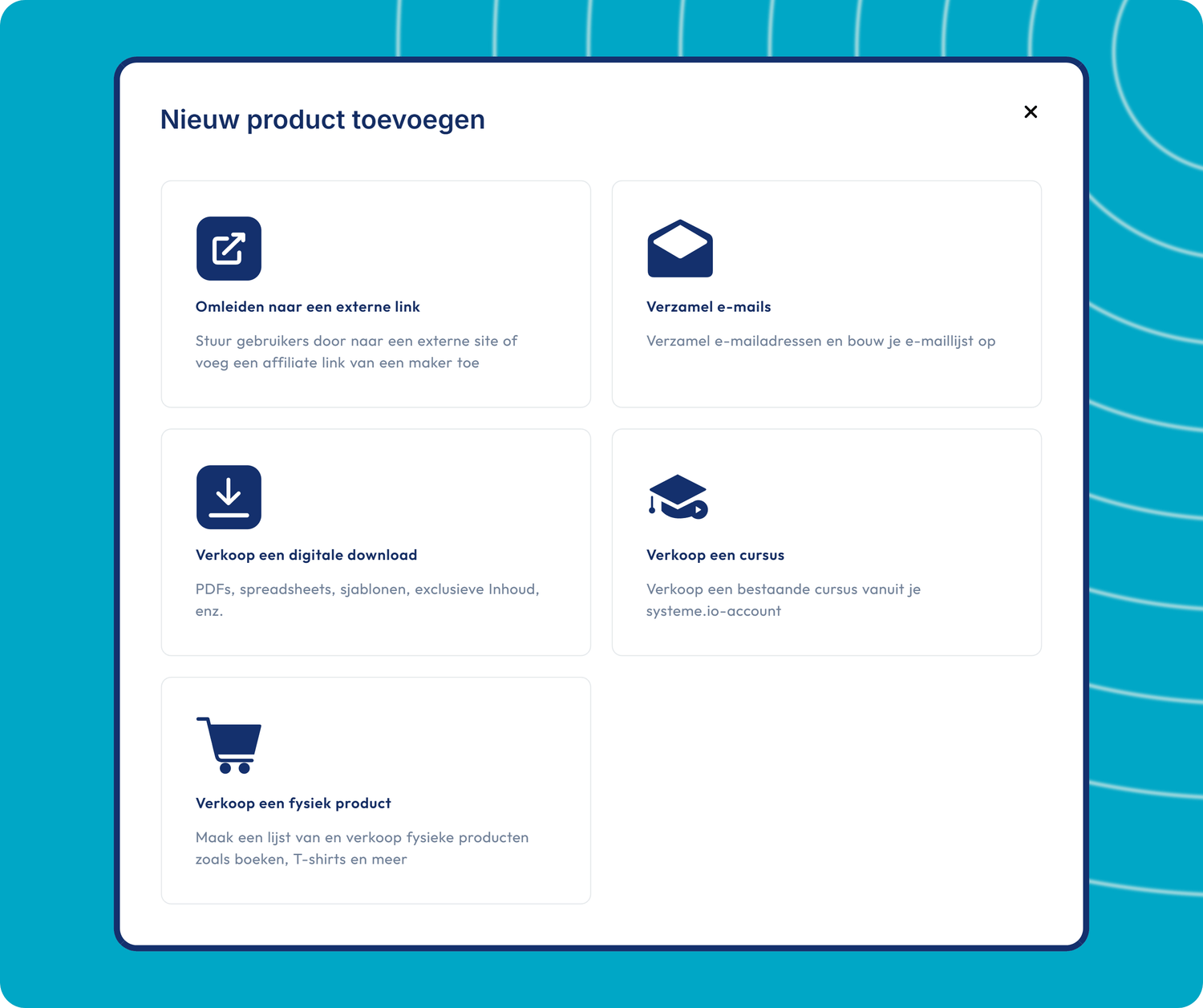 systeme.io creator store displayed on mobile phone screen