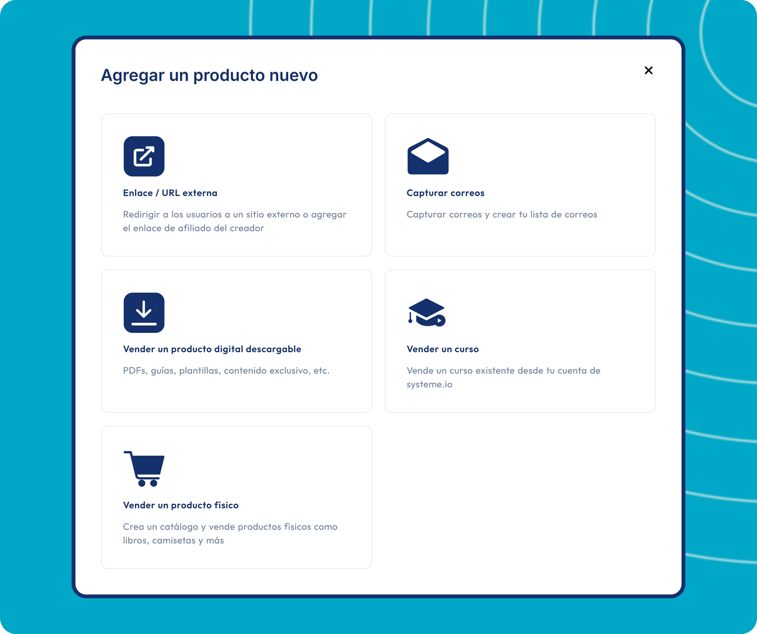 systeme.io creator store displayed on mobile phone screen