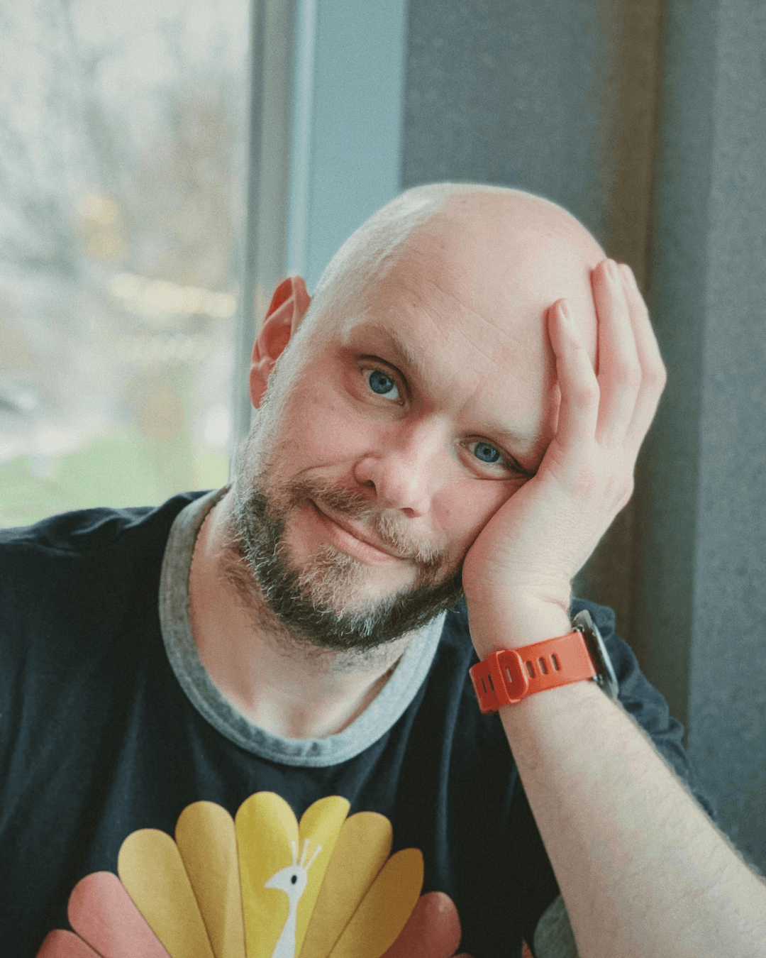 overwhelmed genx son headshot to help elderly parent scammed