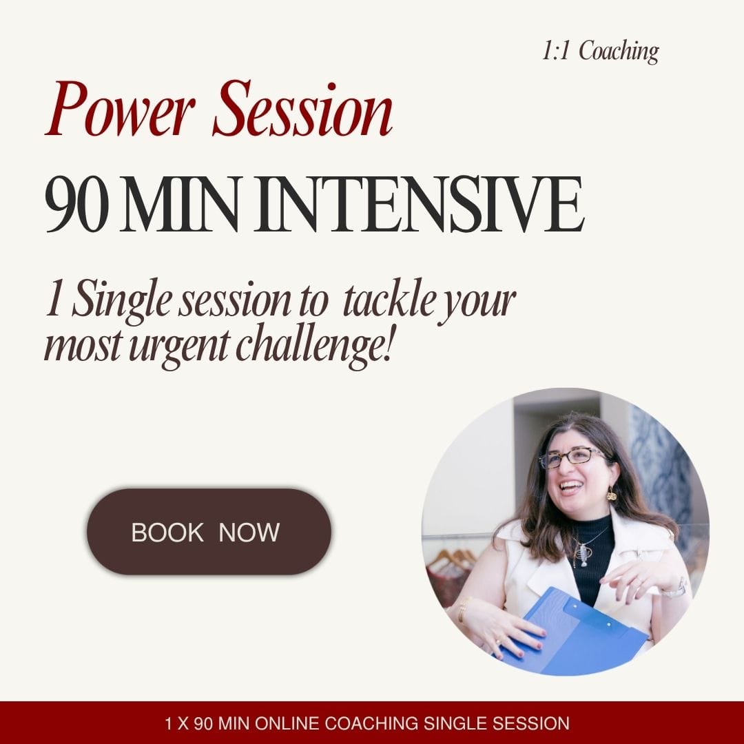 Power Session, a 90 minute single online coaching session with Sara Mobarhanfard