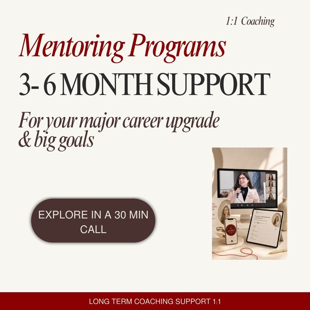 Customised coaching and mentoring programme with Sara Mobarhanfard, ICF PCC