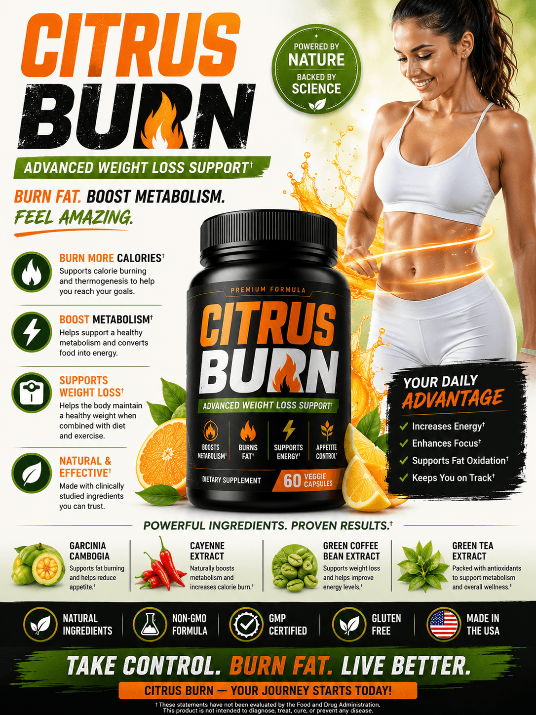 Citrus Burn sold on HustleFitX www.hustlefitx.com supports metabolism, energy, fat burning, and active fitness lifestyle goals daily.