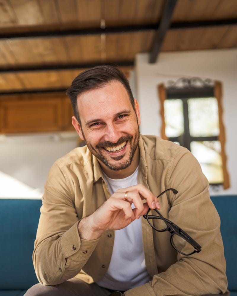 A man smiling
