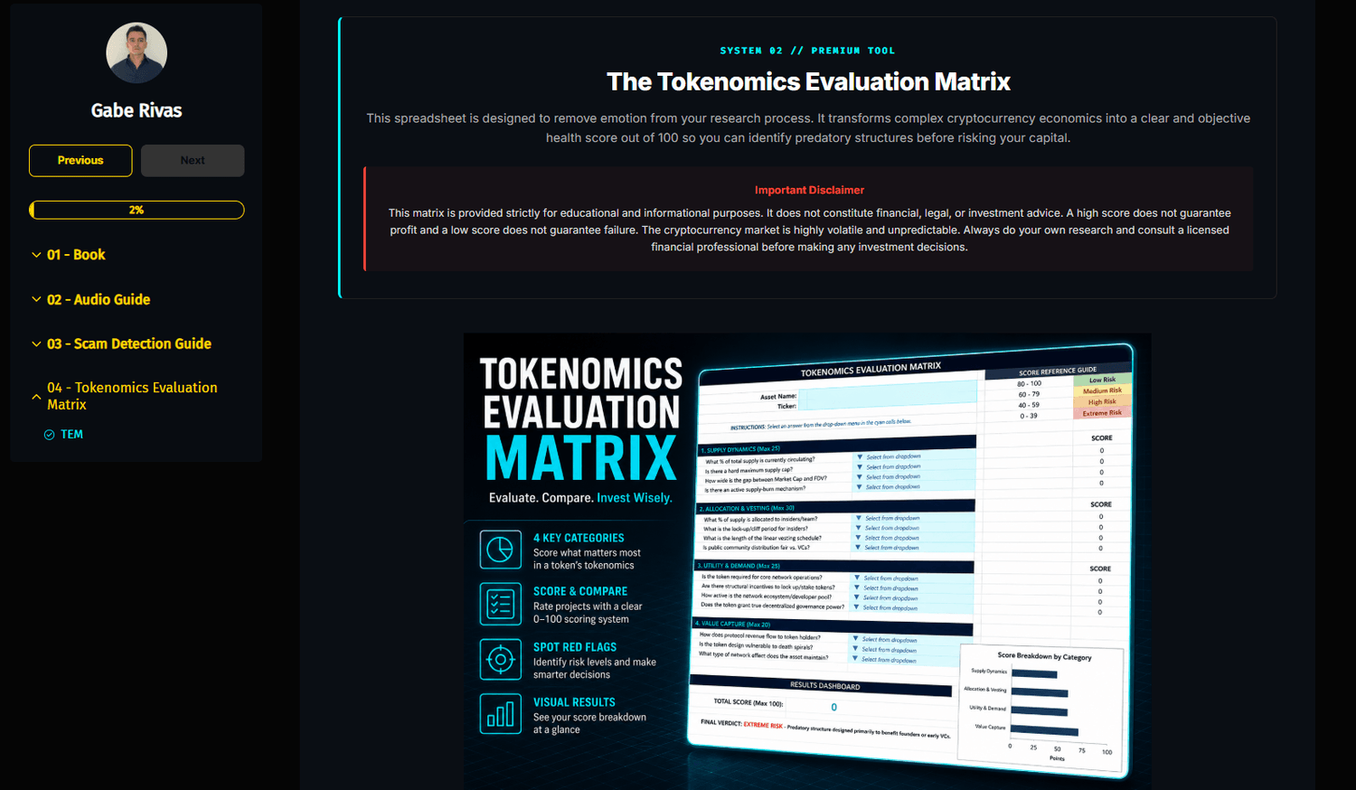 Tokenomics evaluation matrix