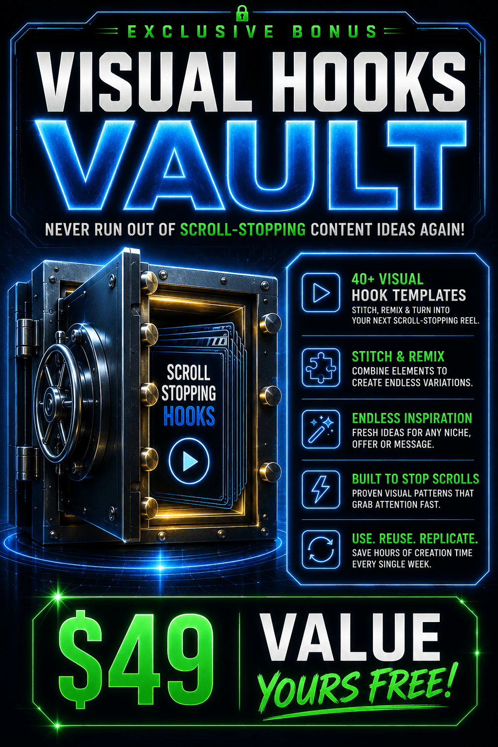 Visual Hooks Vault bonus — $49 value, yours free
