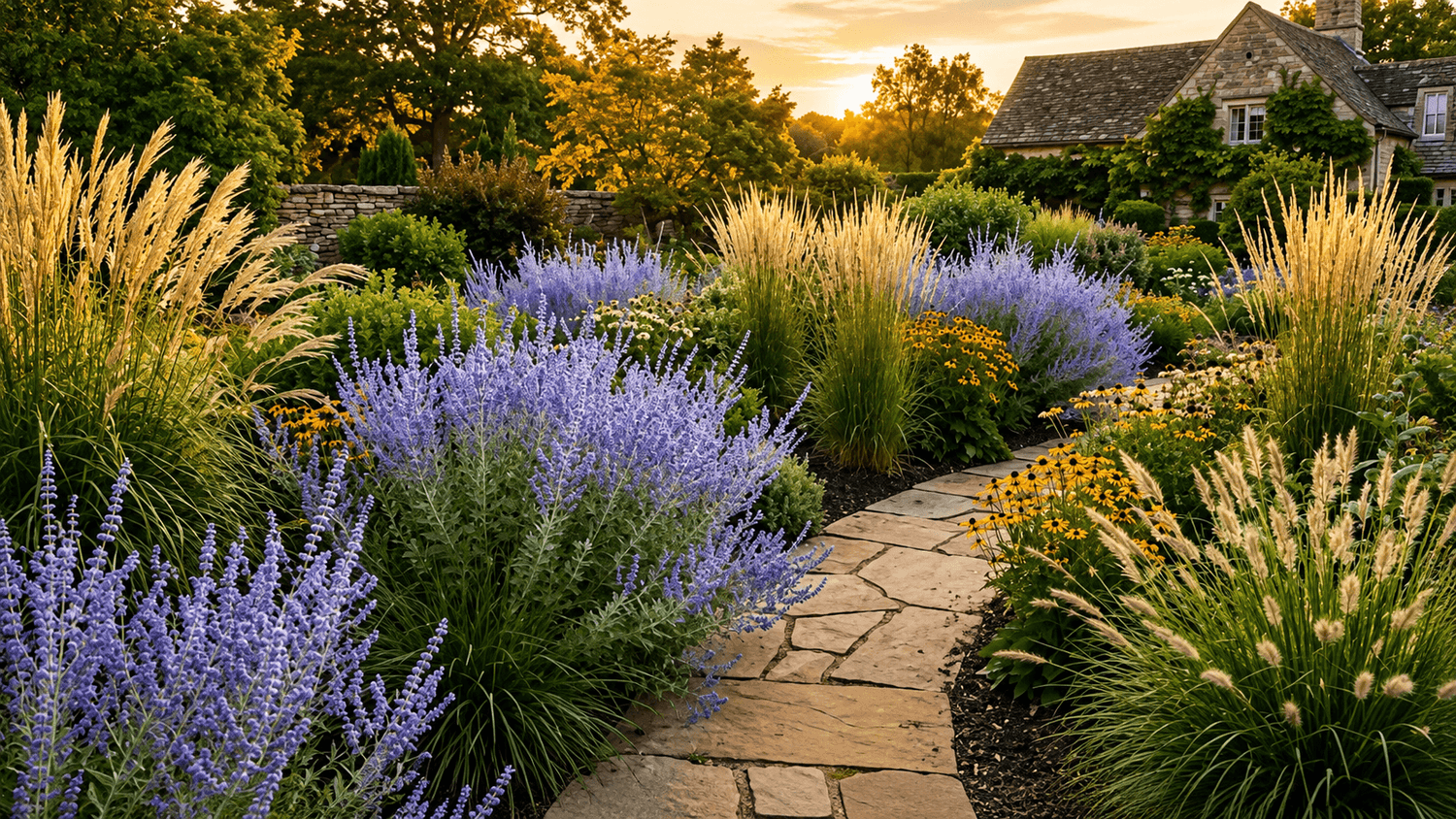 Russian sage in a Colorado xeric landscape