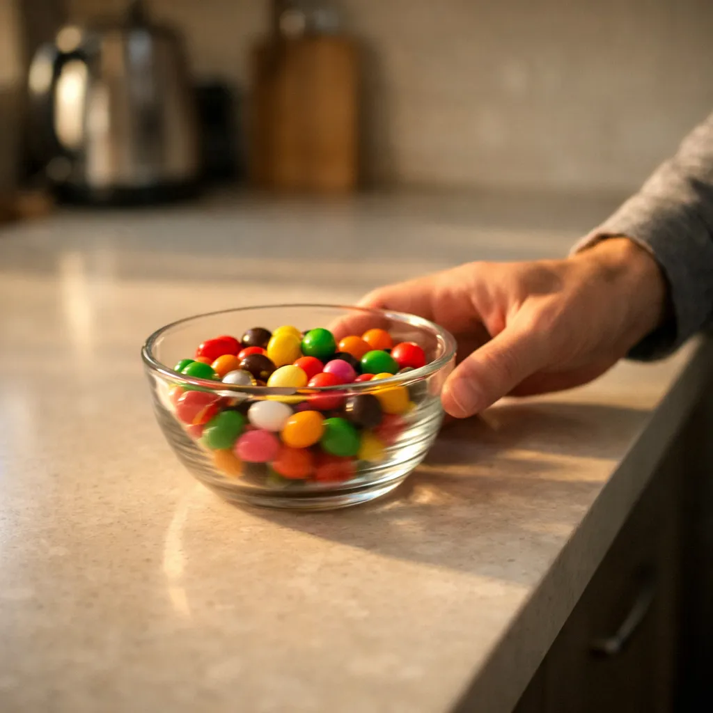 Candy bowl on counter